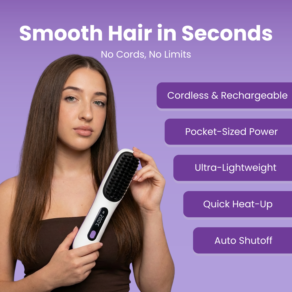 Velanico Portable Straightener Brush - GoBrush 2.0