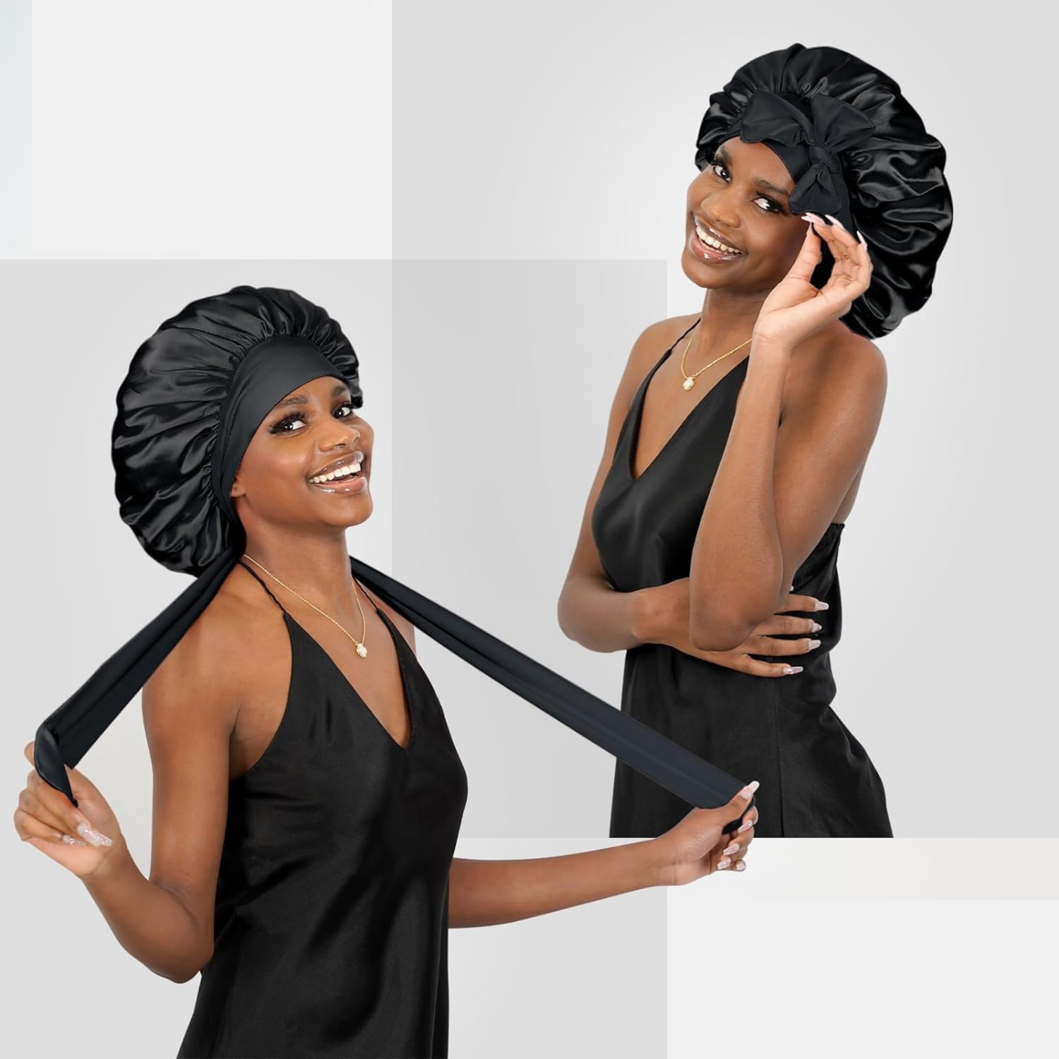 All-Night Silk Bonnet 2 Black
