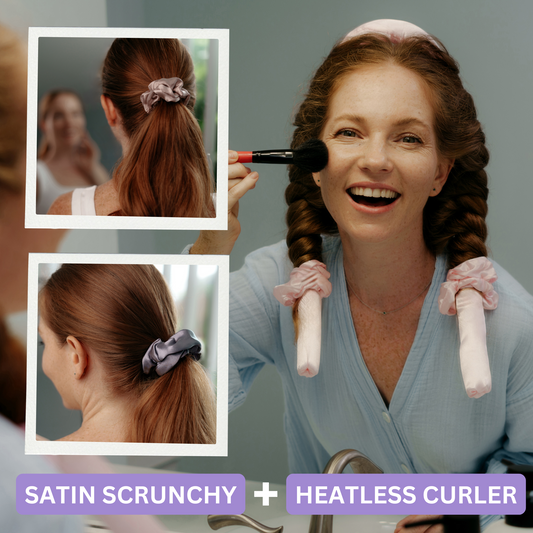 Heatless Curler & Satin Scrunchy Bundle